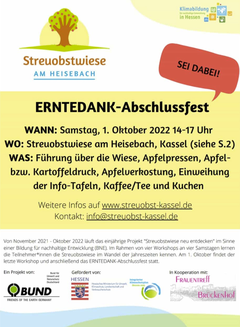 Streuobst Erntedankabschlussfestfest