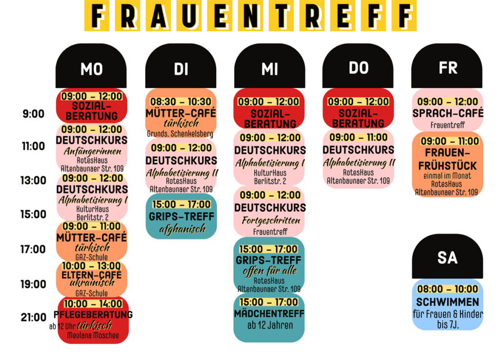 Veranstaltungskalender Frauentreff Brückenhof