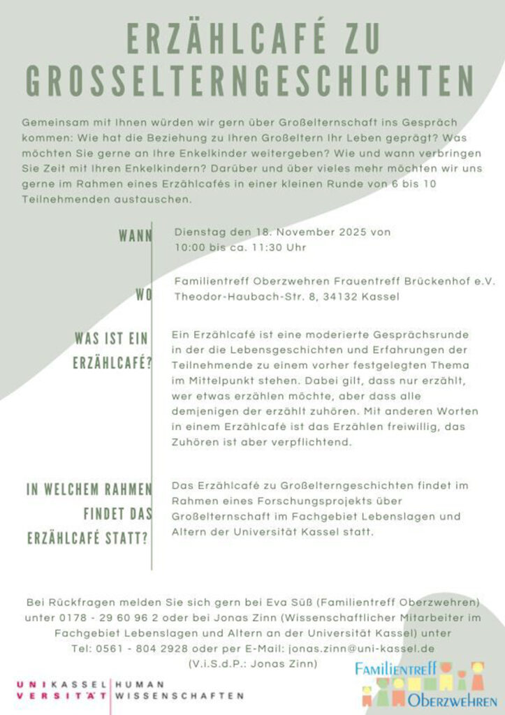 Erzählcafe zu Großelterngeschichten