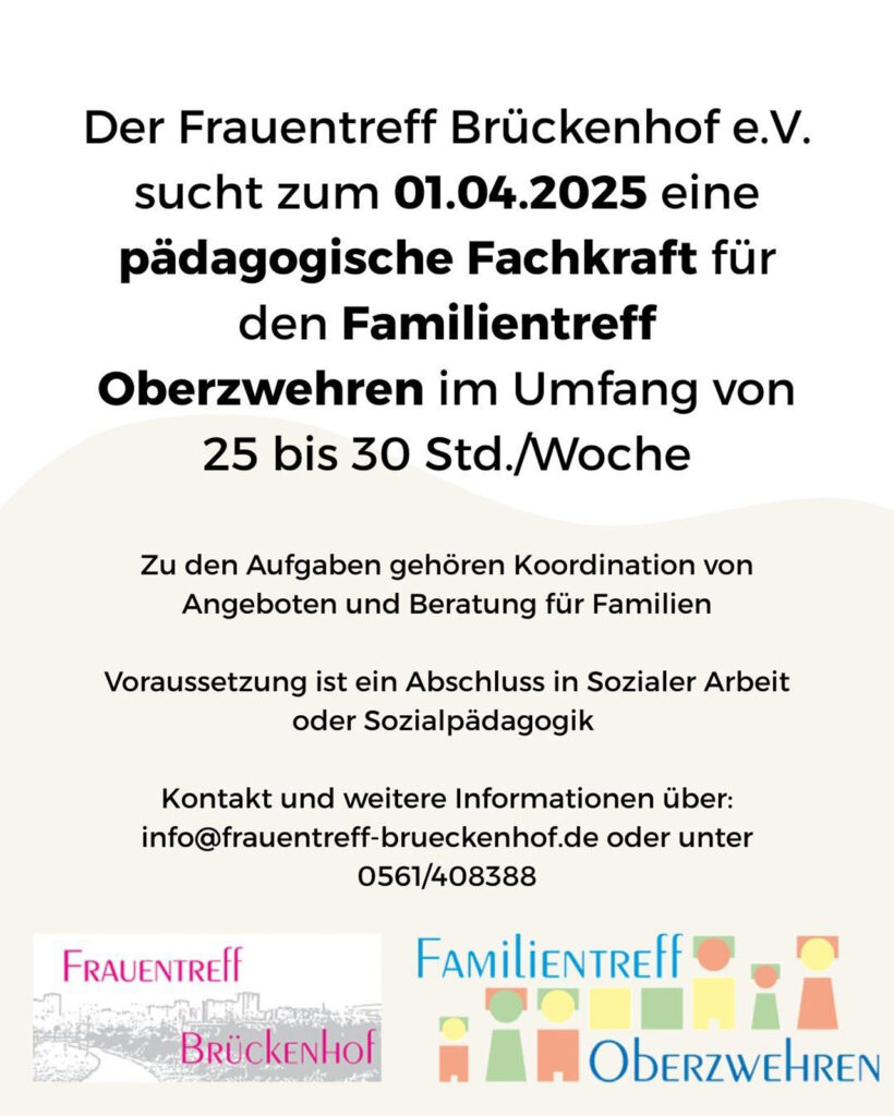 Stellenausschreibung pädagogische Fachkraft