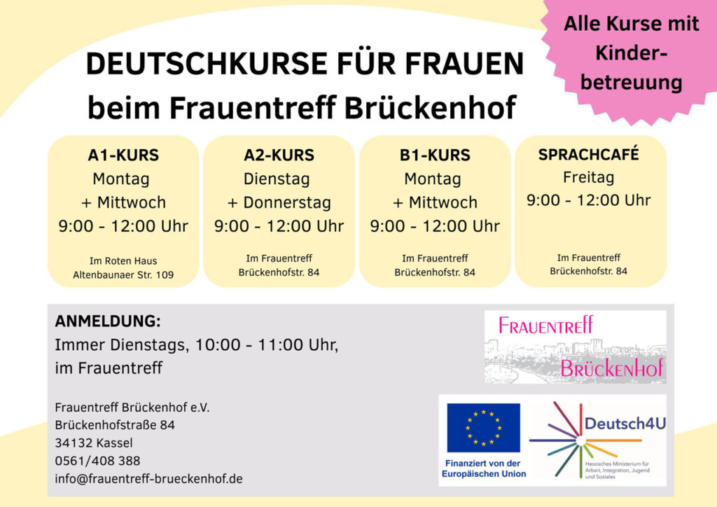 Deutschkurse für Frauen beim Frauentreff Brückenhof