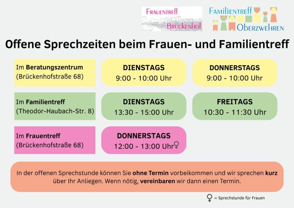 Offene Sprechzeiten beim Frauen- und Familientreff